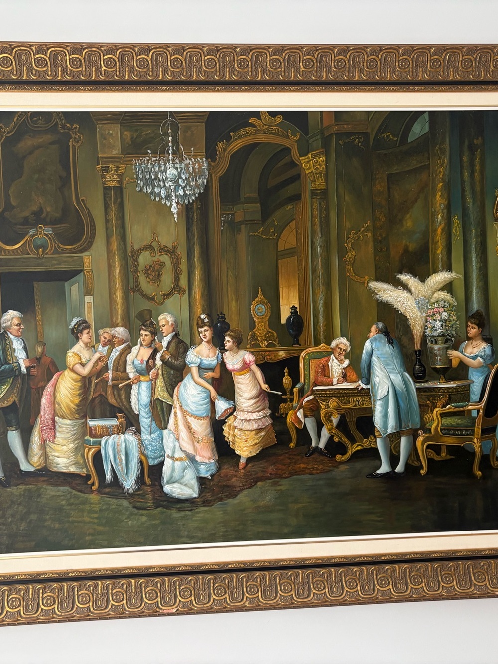 Classic Regency Ballroom Scene Wall Art Print in Multi-Color